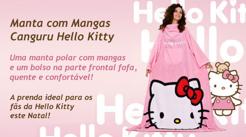 Manta com Mantas com um bolso e a imagem da Hello Kitty